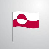 Greenland waving Flag vector