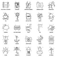 25 conjunto de iconos de línea de mezcla de concepto de negocio vector