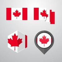 Canada flag design set vector