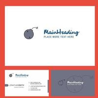 Bomb Logo design with Tagline Front and Back Busienss Card Template Vector Creative Design