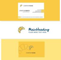 Beautiful Bun Logo and business card vertical Design Vector