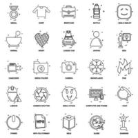 25 conjunto de iconos de línea de mezcla de concepto de negocio vector