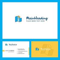 Map Logo design with Tagline Front and Back Busienss Card Template Vector Creative Design