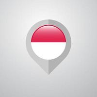 Map Navigation pointer with Monaco flag design vector