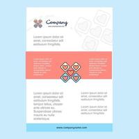 Template layout for Hearts blocks comany profile annual report presentations leaflet Brochure Vector Background