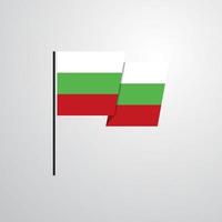 vector de diseño de bandera ondeante de bulgaria