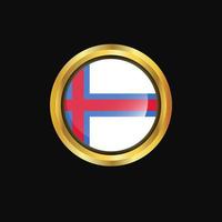 Faroe Islands flag Golden button vector