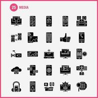 Media Solid Glyph Icon for Web Print and Mobile UXUI Kit Such as Mobile Cell World Internet Mobile Cell Phone Mail Pictogram Pack Vector