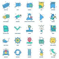 25 Business Concept Mix Flat Color Icon set vector