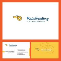 Whistle Logo design with Tagline Front and Back Busienss Card Template Vector Creative Design