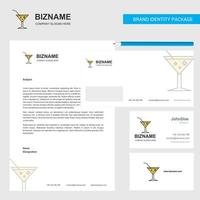 Drink Business Letterhead Envelope and visiting Card Design vector template