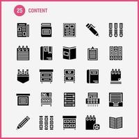 Content Solid Glyph Icon Pack For Designers And Developers Icons Of Book Book Mark Content Content Pens Pocket Content Vector