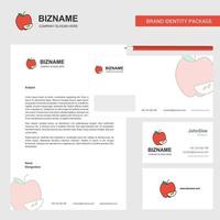 Apple Business Letterhead Envelope and visiting Card Design vector template