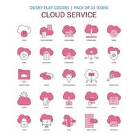 Cloud Service icon Dusky Flat color Vintage 25 Icon Pack vector