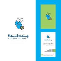 Water control Creative Logo and business card vertical Design Vector