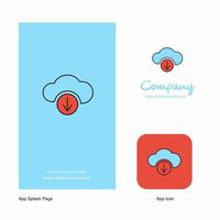 Downloading Company Logo App Icon and Splash Page Design Creative Business App Design Elements vector