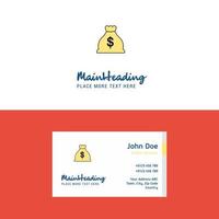 Flat Money bag Logo and Visiting Card Template Busienss Concept Logo Design vector