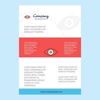 Template layout for Eye comany profile annual report presentations leaflet Brochure Vector Background