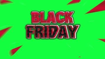 Black friday text motion 3d with green screen editable background video