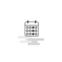 Calendar Web Icon Flat Line Filled Gray Icon Vector