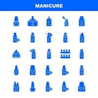 paquete de iconos de glifo sólido de manicura para diseñadores y desarrolladores