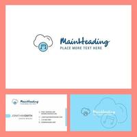 Music on cloud Logo design with Tagline Front and Back Busienss Card Template Vector Creative Design