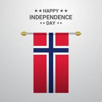 Norway Independence day hanging flag background vector