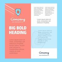 Protected shield Business Company Poster Template with place for text and images vector background