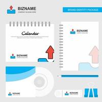 Uploading Logo Calendar Template CD Cover Diary and USB Brand Stationary Package Design Vector Template