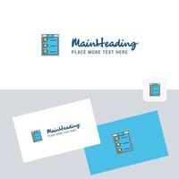 Checklist vector logotype with business card template Elegant corporate identity Vector