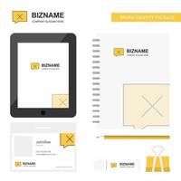 Message not sent Business Logo Tab App Diary PVC Employee Card and USB Brand Stationary Package Design Vector Template