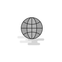 Globe Web Icon Flat Line Filled Gray Icon Vector