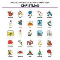 Christmas Flat Line Icon Set Business Concept Icons Design vector