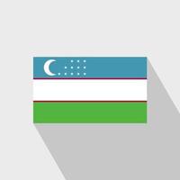 Uzbekistan flag Long Shadow design vector