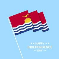 diseño tipográfico del día de la independencia de kiribati con vector de bandera