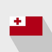 Tonga flag Long Shadow design vector