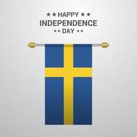 Sweden Independence day hanging flag background vector