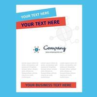 Global network Title Page Design for Company profile annual report presentations leaflet Brochure Vector Background