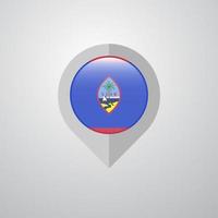 Map Navigation pointer with Guam flag design vector