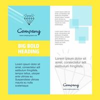 Diamond Company Brochure Title Page Design Company profile annual report presentations leaflet Vector Background