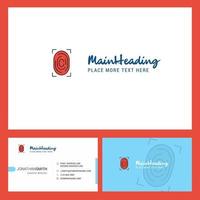 Thumb Impression Logo design with Tagline Front and Back Busienss Card Template Vector Creative Design