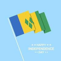 Saint Vincent and Grenadines Independence day typographic design with flag vector