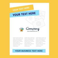 Photography Title Page Design for Company profile annual report presentations leaflet Brochure Vector Background