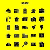 House Solid Glyph Icon for Web Print and Mobile UXUI Kit Such as Paper Plane Paper Plane Startup House Magnifying Glass Pictogram Pack Vector