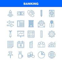 Banking Line Icon for Web Print and Mobile UXUI Kit Such as Mobile Setting Mobile Setting Gear Projector Screen Display Pictogram Pack Vector