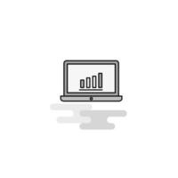 Laptop Web Icon Flat Line Filled Gray Icon Vector