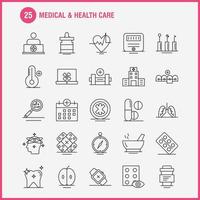 Medical And Health Care Line Icon for Web Print and Mobile UXUI Kit Such as Medical Browse Compass Navigation Calendar Medical Health Plus Pictogram Pack Vector