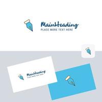 Pen nib vector logotype with business card template Elegant corporate identity Vector