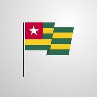 vector de diseño de bandera ondeante de togo