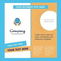 Globe in hands Company Brochure Template Vector Busienss Template